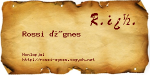 Rossi Ágnes névjegykártya
