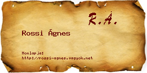 Rossi Ágnes névjegykártya
